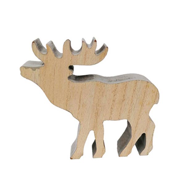LA RUTA DE LAS IMPORTACIONES SL - Wholesale Christmas Decoration - 86.Reindeer Wooden Decor 12.5*12.5*1.8Cm 12/Box0