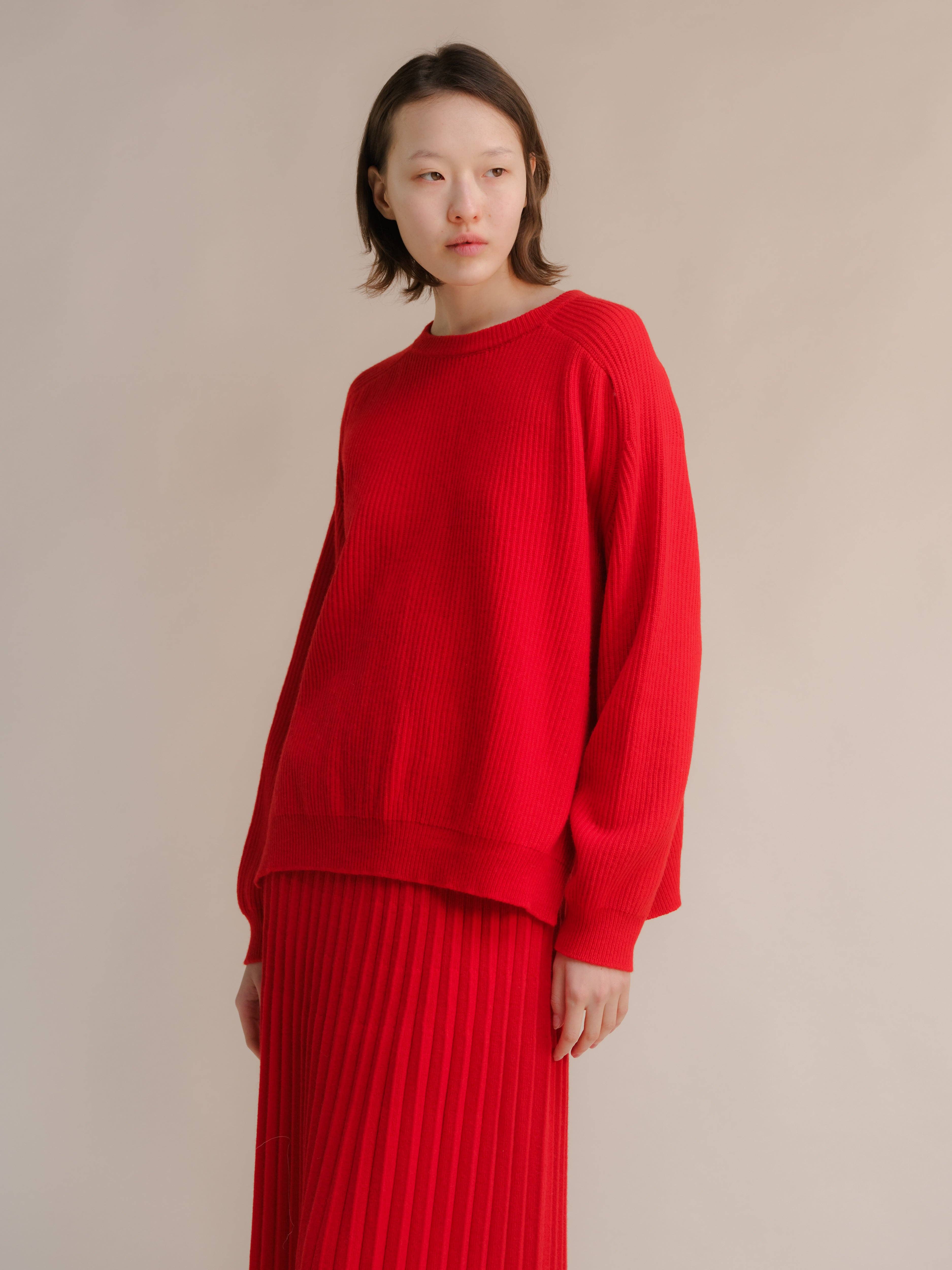 Lèmme - Wholesale Knit Sweater - Women's - Cashmere Mix Crewneck Ribbed Sweater with Lateral Slits27