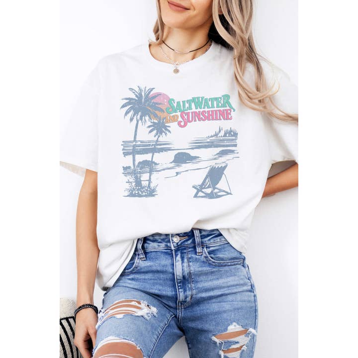 SALTWATER OCH SOLSKEN Oversized Grafisk T-shirt för wholesale av A. BLUSH CO