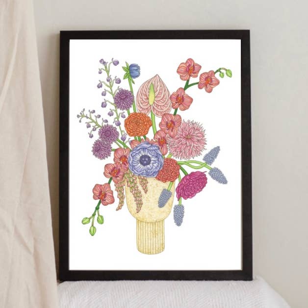 Impression artistique moderne en forme de bouquet pour la vente par Keepsake Studio