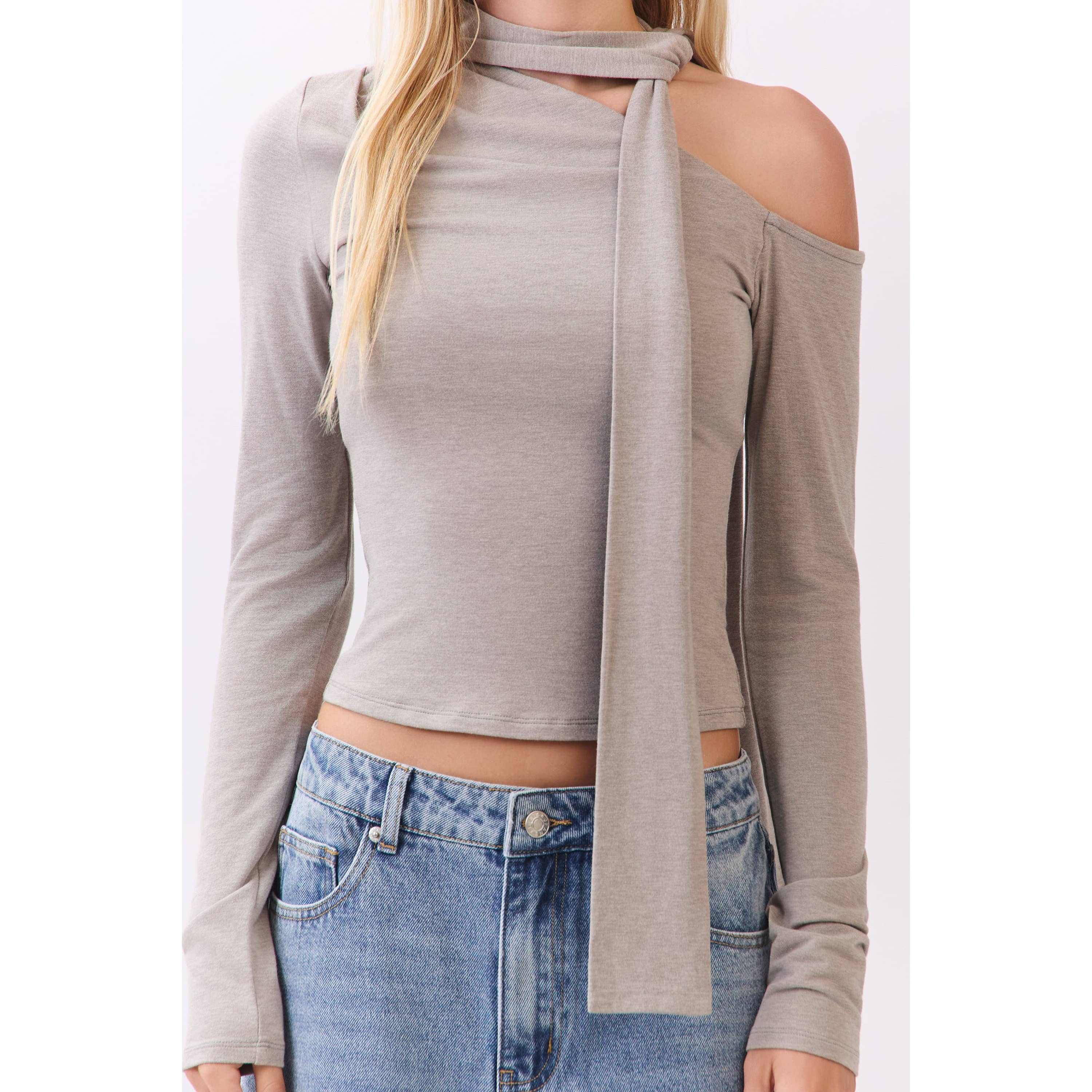 Honey Mango - Wholesale T-Shirt - Women's - Asymmetric Neckline Knit Top16