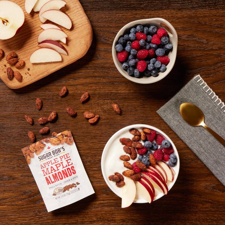 Sugar Bob's Finest Kind - Wholesale Nuts - Apple Pie Maple Almonds - 2.5oz Resealable Pouch2