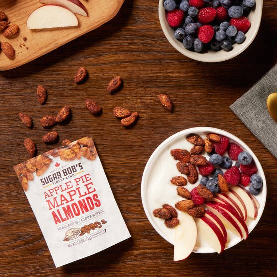 Sugar Bob's Finest Kind - Wholesale Nuts - Apple Pie Maple Almonds - 2.5oz Resealable Pouch2