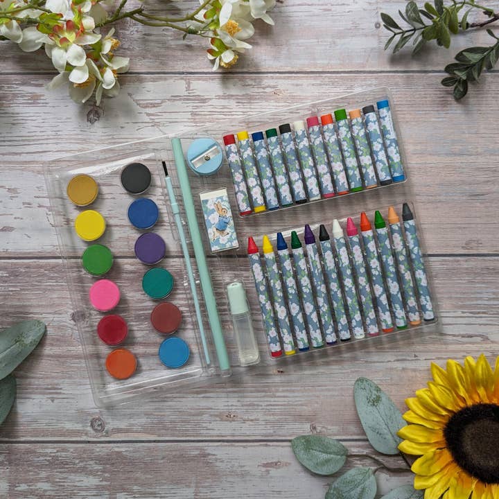Robert Frederick Ltd - Wholesale Art Set - Kids & Baby - Peter Rabbit Children's 42 Piece Art Set - For Ages 3 to 8 Years - Includes Paints and Crayons1