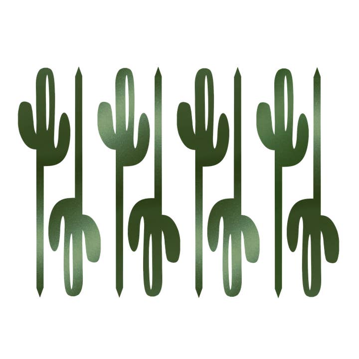 Cactus Acrylic Western Metallic Cocktail or Appetizer Picks for wholesale by Mod Lounge Paper Company