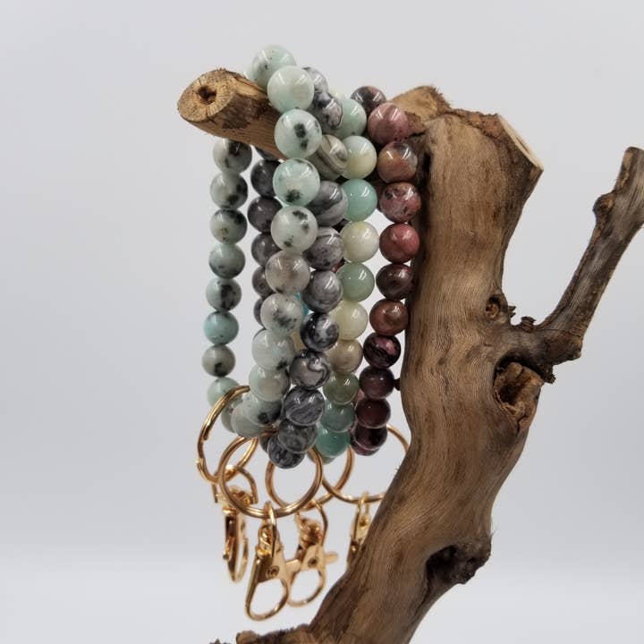 CHAKRA JEWELRY - Wholesale Keychain Bracelet - Natural Stone Bracelet Keychains
