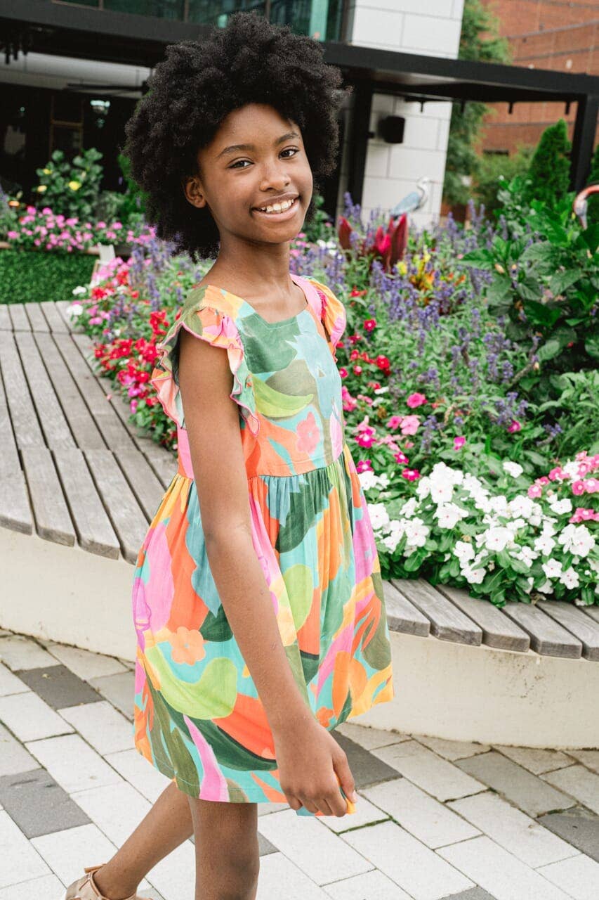 Briton Court - Wholesale Dress - Kids - Girls Maya Dress- Lime Punch3