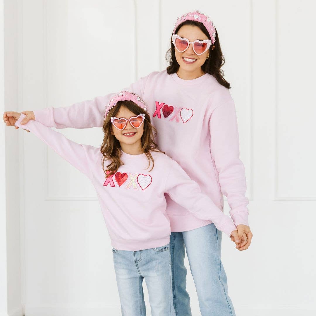 Sweet Wink - Wholesale Sweatshirt - Kids - XOXO Sequin Patch Valentine's Day Sweatshirt - Kids Clothing4