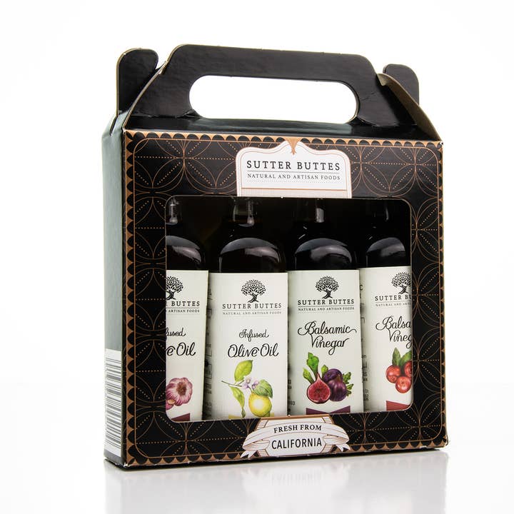 Sutter Buttes - Wholesale Food Gift Basket - Mini Sampler Gift Set – 2oz. Olive Oils & Balsamics