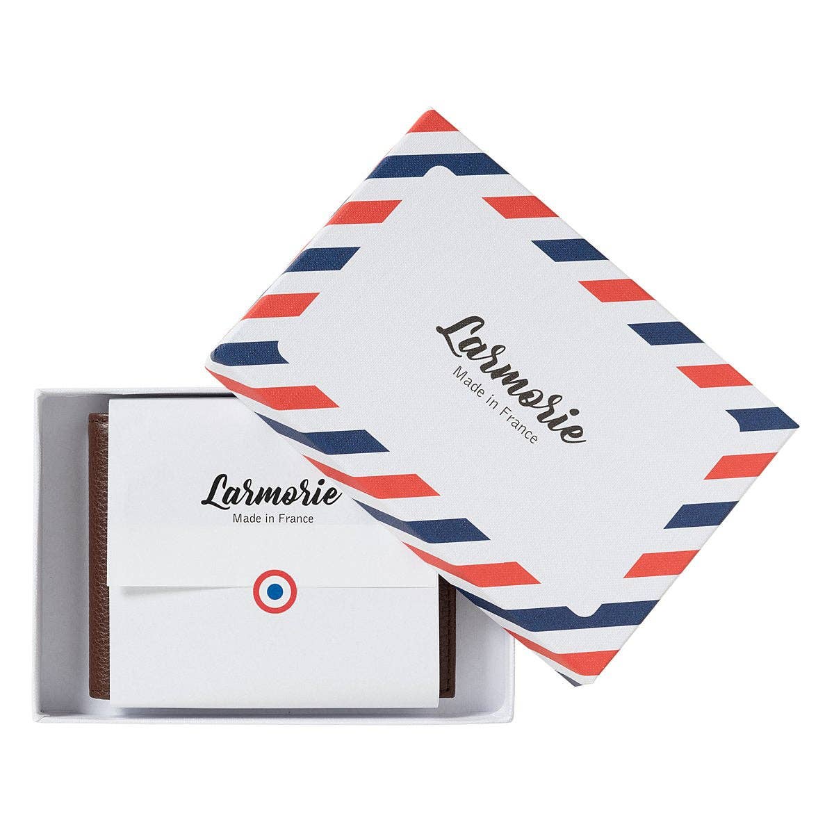 Larmorie Officiel – Engroshandel Tegnebog – til mænd – Arthur italiensk blå nubuck-læderpung, lavet i Frankrig3