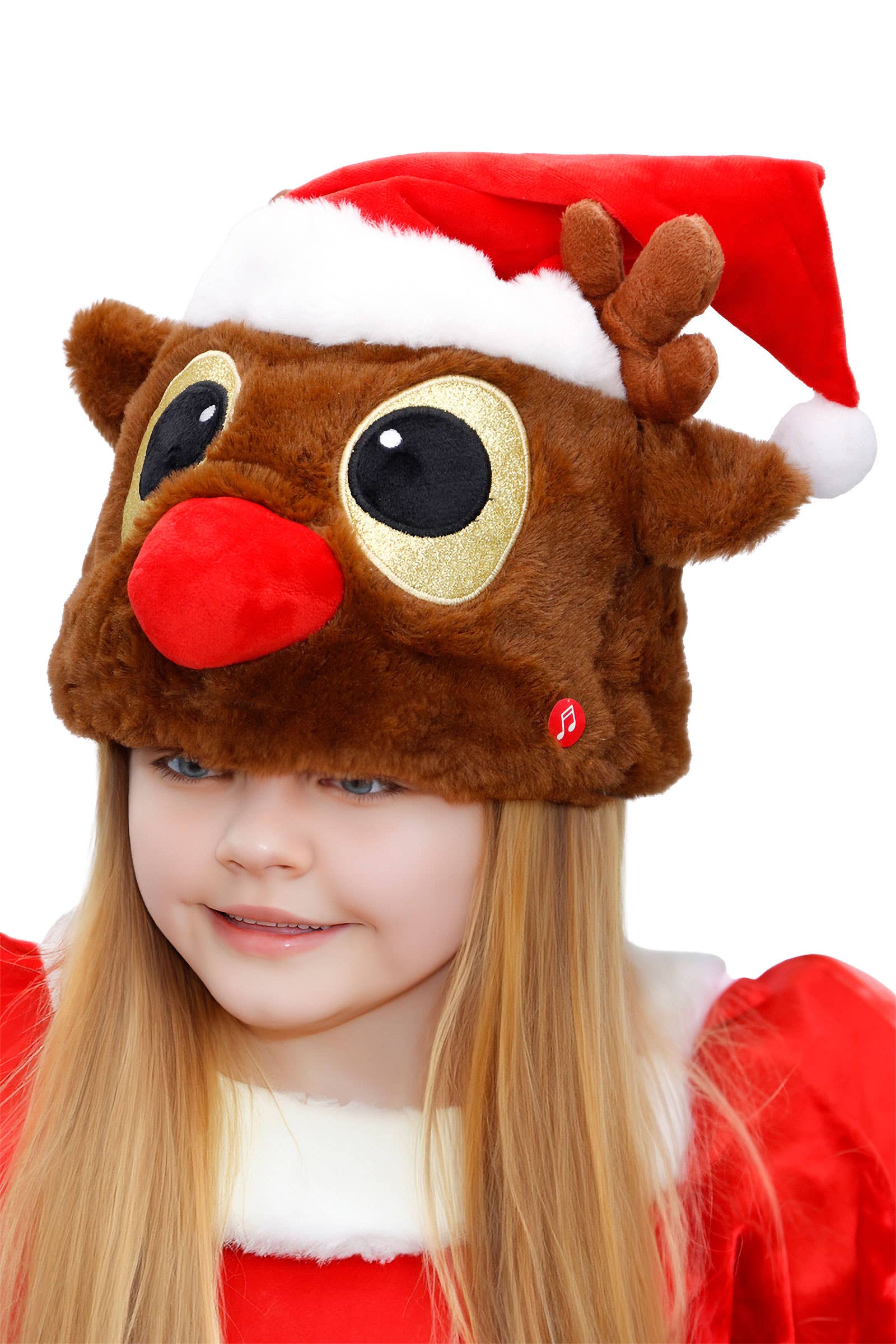 ASSORTED Christmas Music Dancing Led Fuzzy Cone Santa Hat for wholesale on Faire1