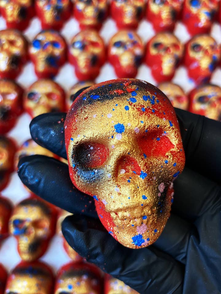 Magisk röd mini skalle badbomb för wholesale av Soul Energy