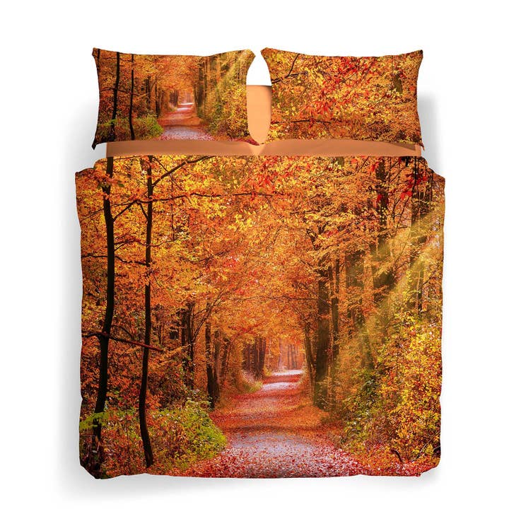 Capa de edredão dupla de folhas de outono por atacado de caleffi spa