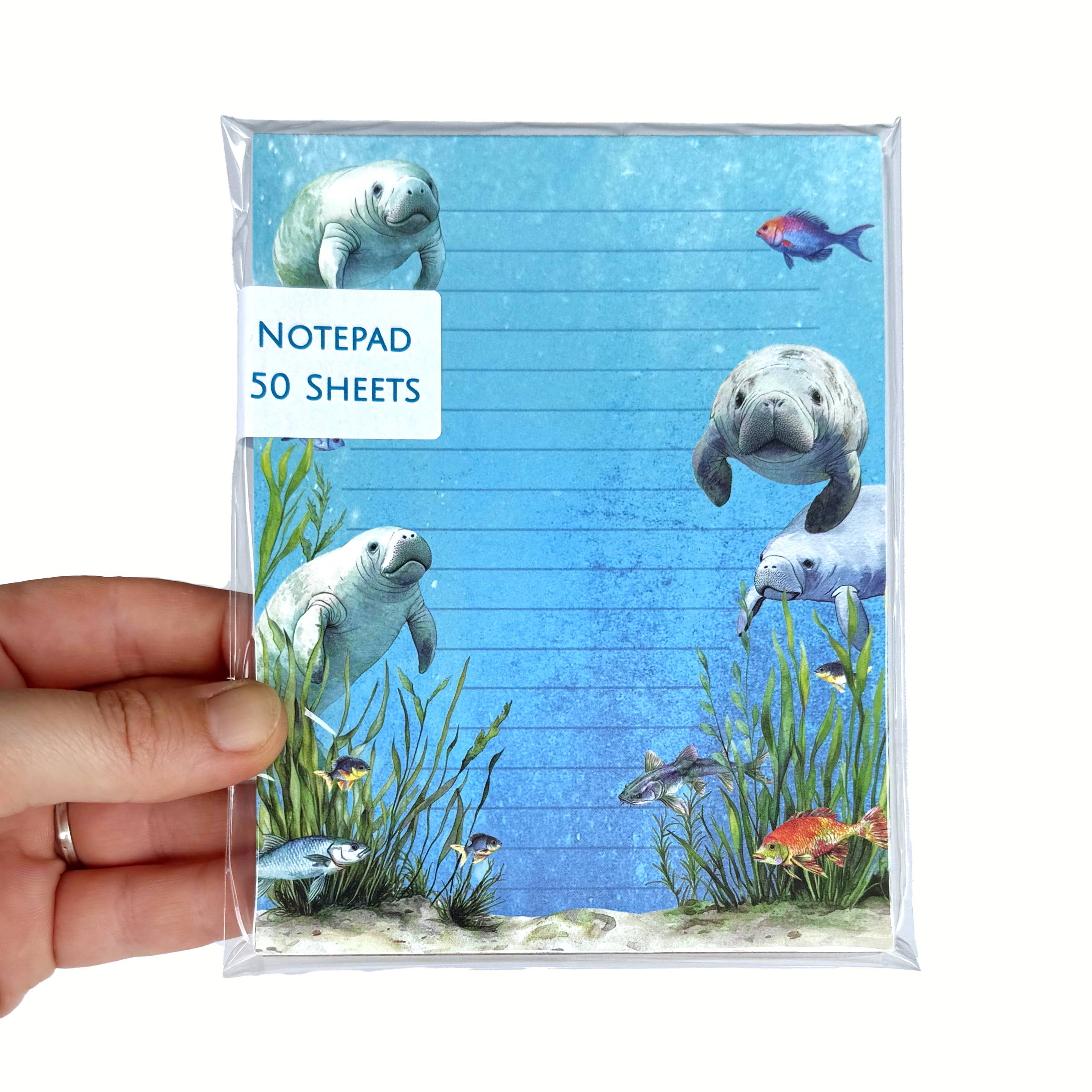 Art by Sharell - Wholesale Notepad - Manatee Notepad, 50 sheets, 4.25" x 5.5" Florida Stationery1