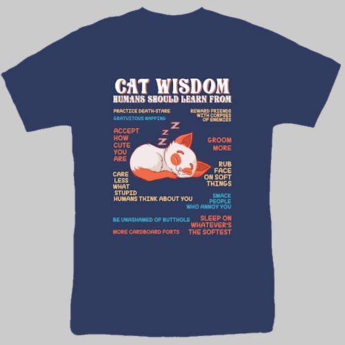 Cat Wisdom Humans Should Learn From T-Shirt for wholesale by Pegasus Publishing