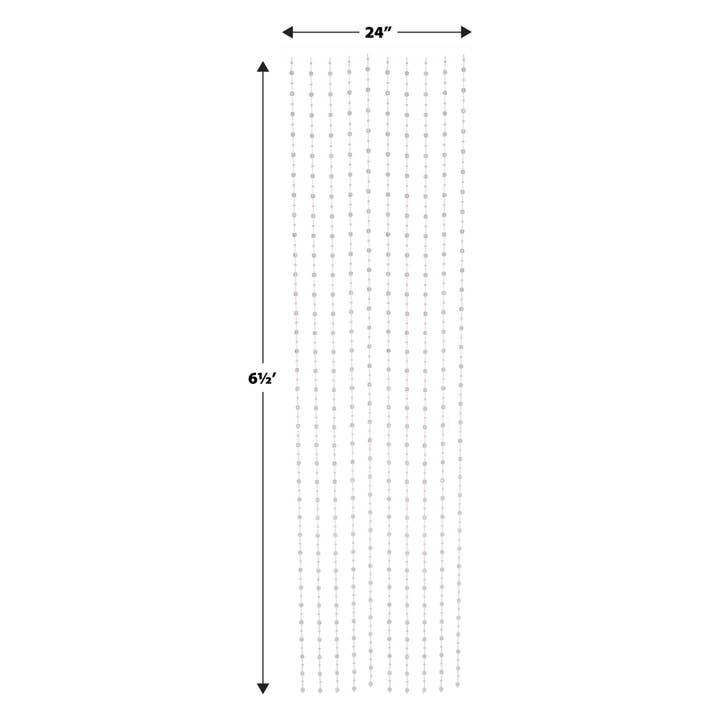 Beistle - Wholesale Decal – Party decorations - Clear Bead Curtain, 6' 6" x 24"5