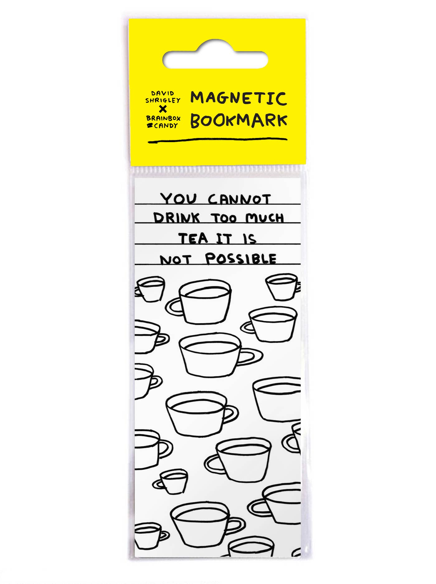 David Shrigley x Brainbox Candy - Venta al por mayor Marcapáginas - Marcador magnético divertido - David Shrigley - Too Much Tea