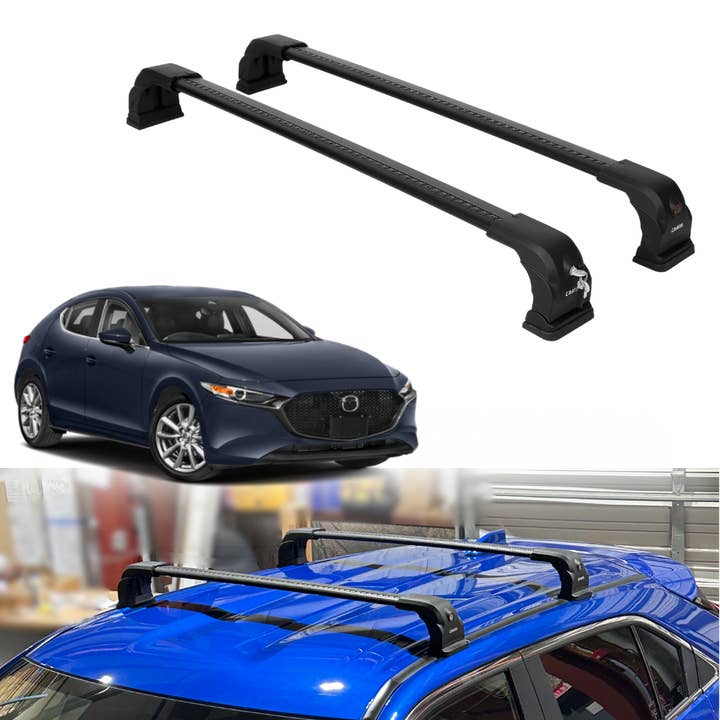 ERKUL Roof Rack Cross Bars Fits Mazda 3 Hatchback 2019-2026 Lockable Black for wholesale by Erkul Auto USA