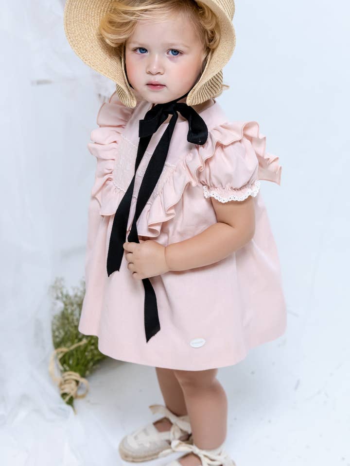 Sæt med kjole og lyserøde babytrusser Cocote & Charanga for engroshandel hos Charanga