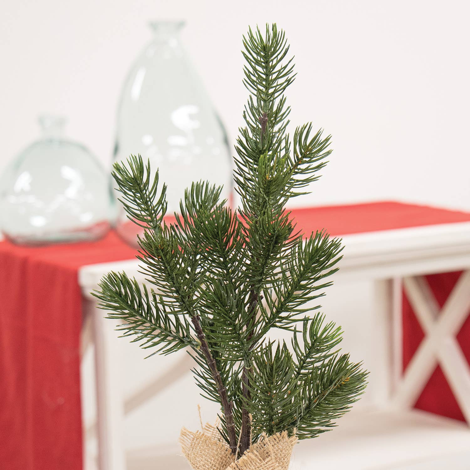 Saybrook Lane – wholesale Artificial plant – Table Spruce Tree w/Burlap Base, 14"2