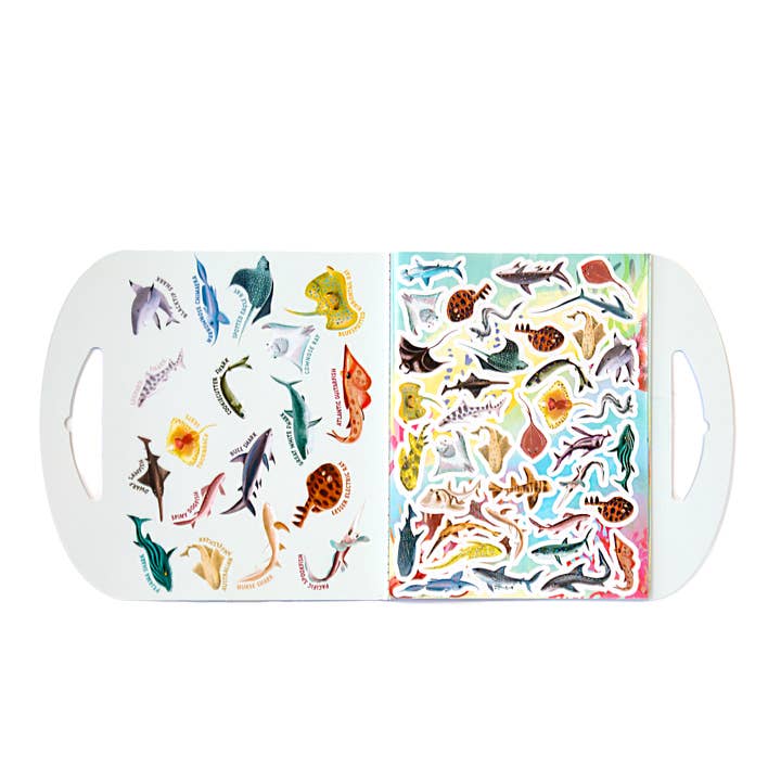 eeBoo - Wholesale Sticker - Kids & Baby - Sharks & Friends Shiny Stickers