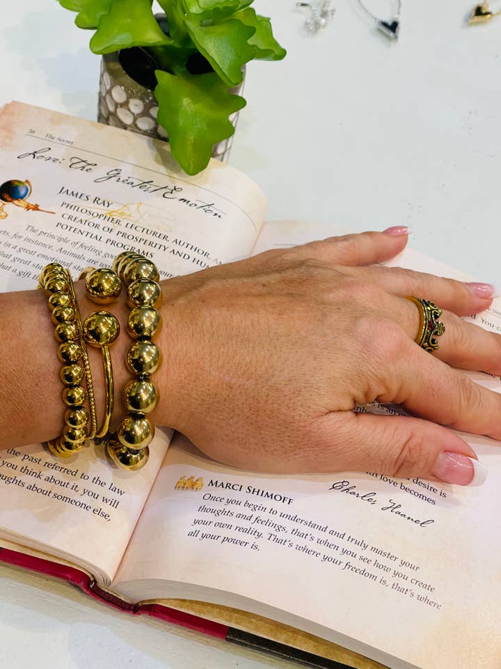 GTHIF Gold Beaded Stretch Bracelets for wholesale by AMD COLLECTIVE
