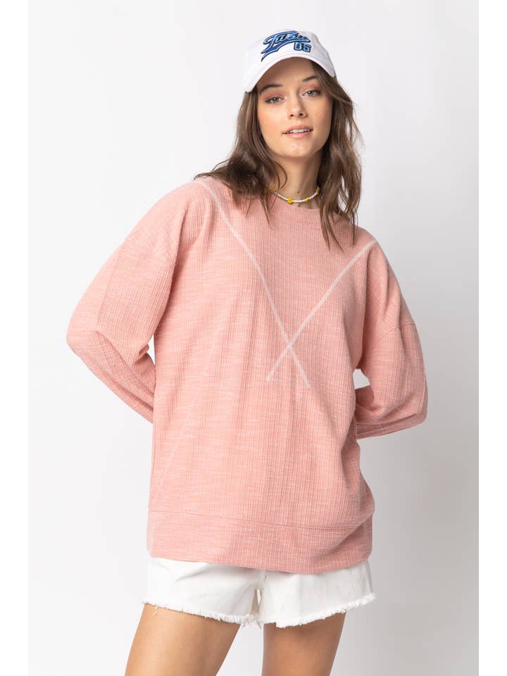 VERY J - Vente Haut en maille – femme - NT10897 Top en tricot côtelé au point en V3