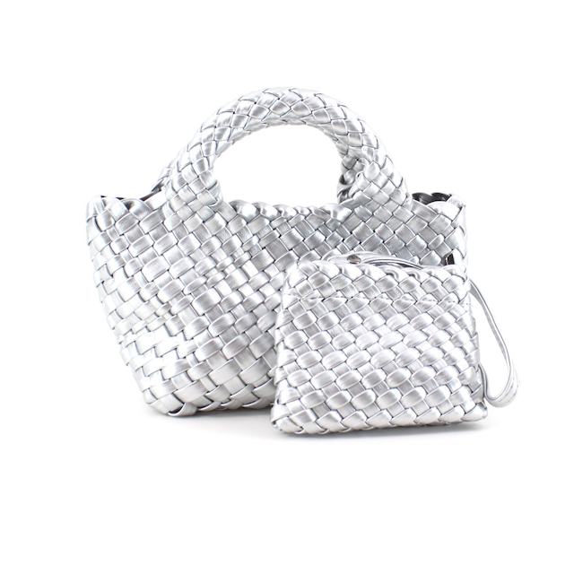 Pretty Persuasions - Wholesale Tote Bag - Women's - P24012 Small Woven Tote Crossbody Bag w/Cosmetic Pouch22