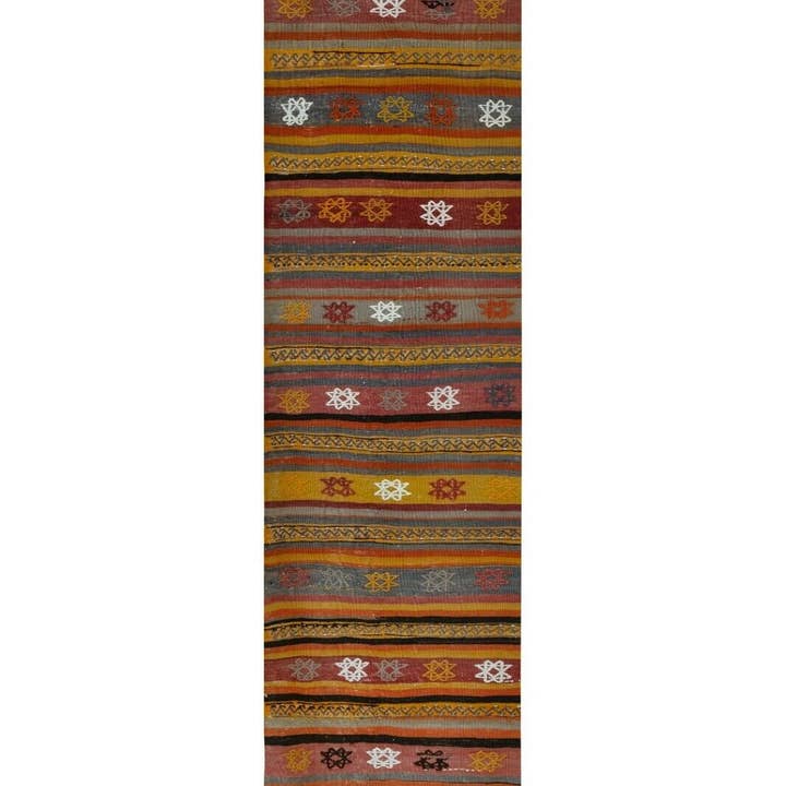 Corridore Kilim turco corto vintage - Tappeto per scale 2'4" X 9' per la vendita all'ingrosso da parte di Vintage Pillows Store