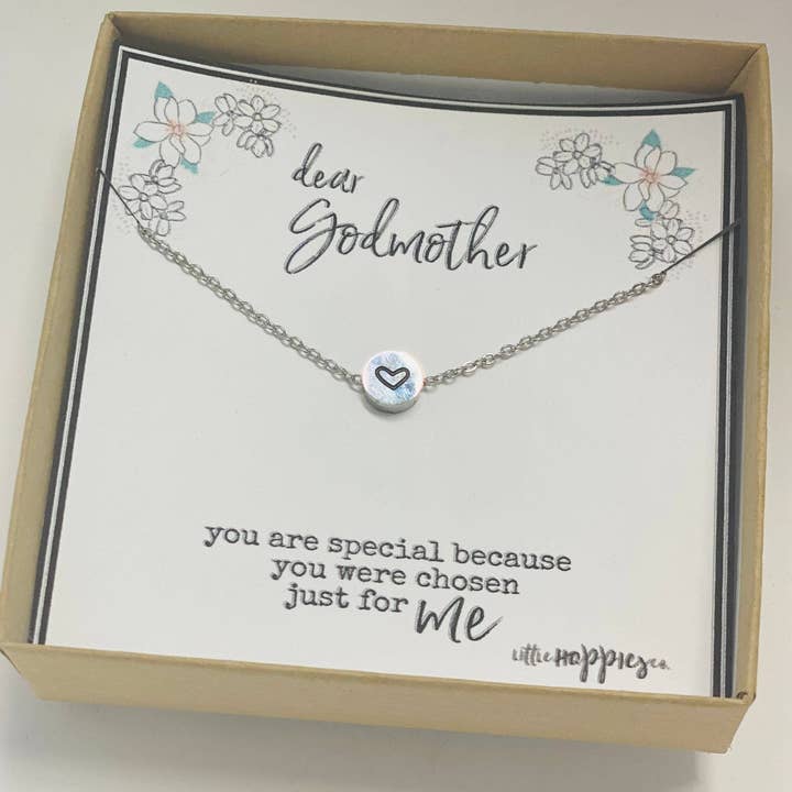 Little Happies Co - Wholesale Pendant/Charm Necklace - Gift for Godmother, Godmother gift, Godmother necklace, Gift for Godmother, Heart necklace, from goddaughter