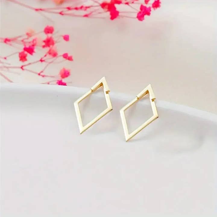 Huis Van Merken - Wholesale Stud/Post Earrings - Boho Elegant Geometric Cutout Stud Earrings, 14K Golden Plated for Daily Wear1