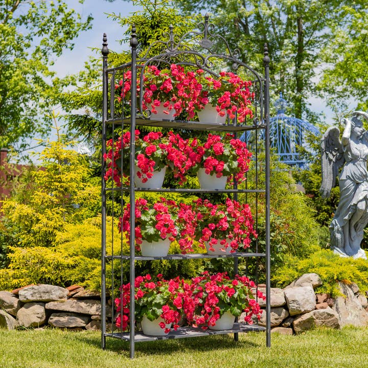 7.5ft. Tall Four Tier Standing Shelf "Stephania" and other Purchase Wholesale display shelves. Free Returns & Net 60 Terms on Faire trending on Faire.
