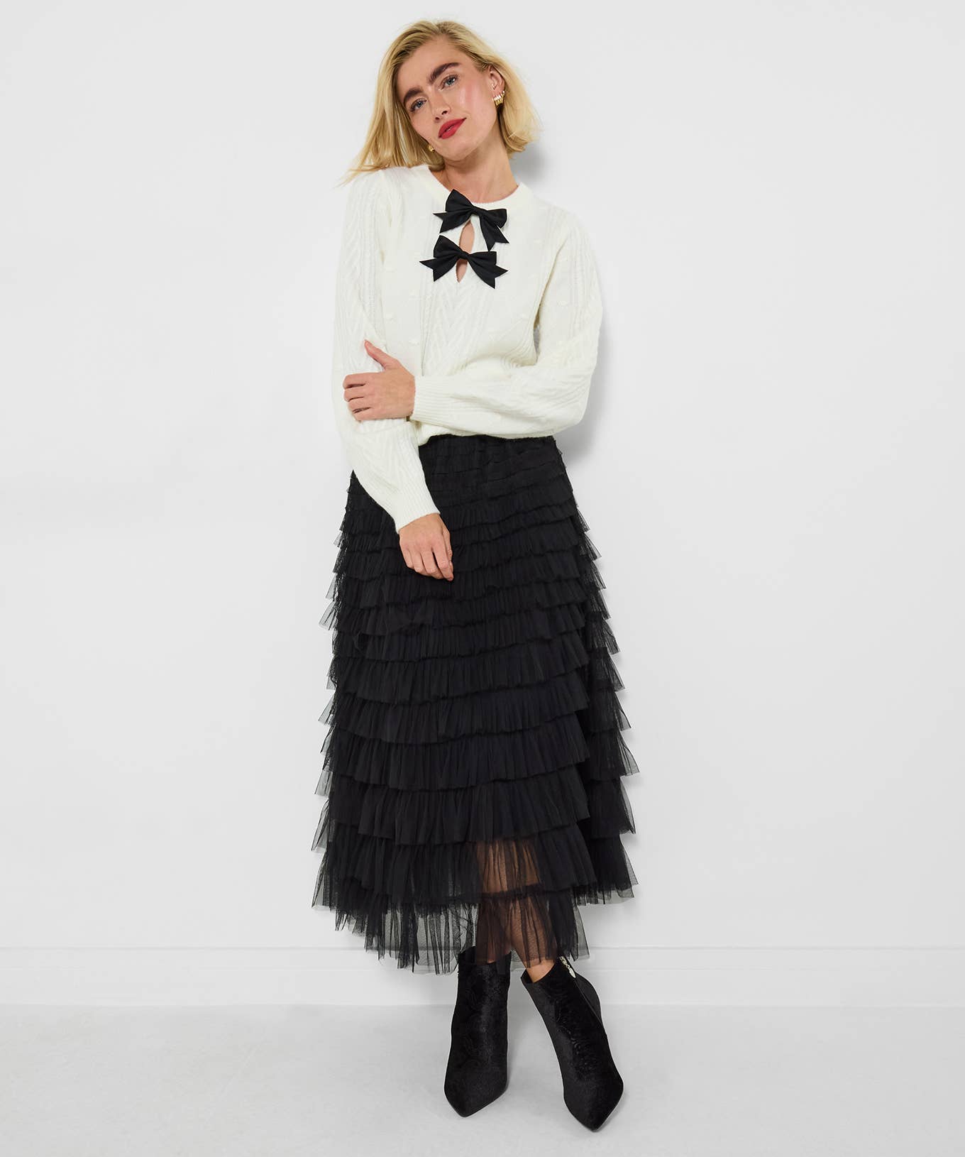 Black Penelope Tulle Tiered Skirt for wholesale on Faire0