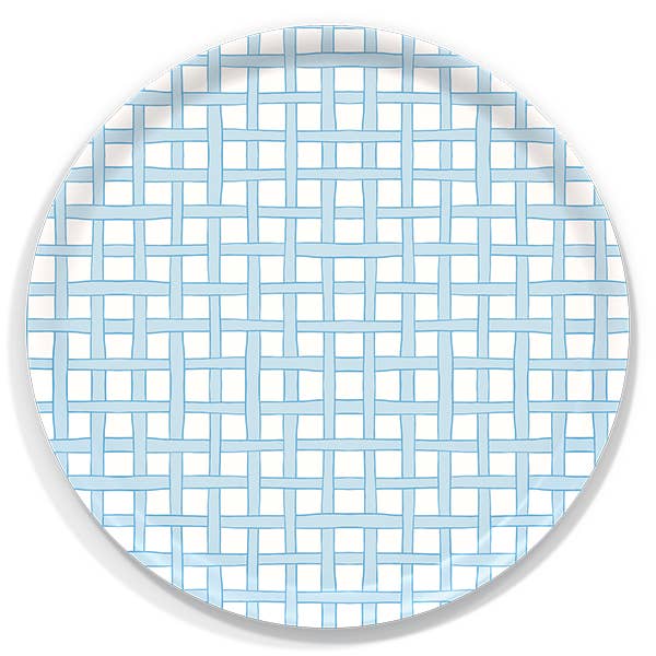 Trays4Us - Wholesale Serving Tray - Blue Woven Round Tray by Sara Fitz