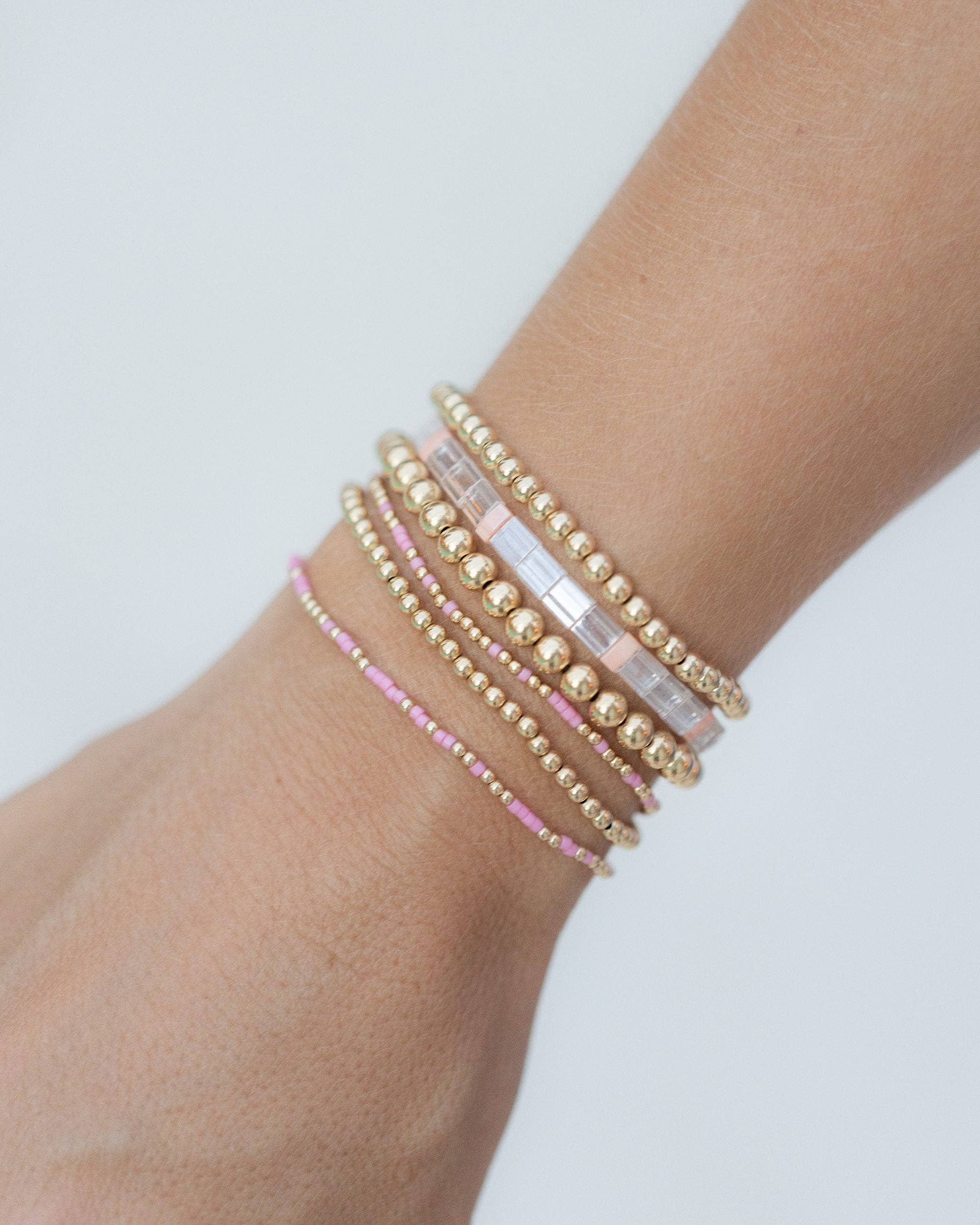 Coast and Cove - Wholesale Beaded Bracelet - Goldie Sprinkle - Pink3