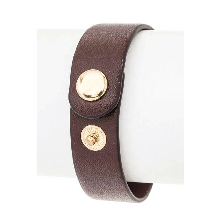 Artini Accessories - Wholesale Bangle Bracelet - BRAVE Embossed Tag Leather Bracelet