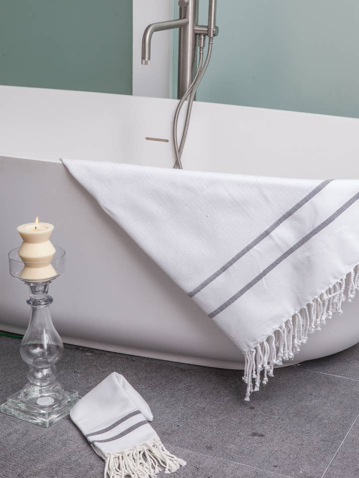 Fouta - Toalla de espiga (2 rayas) para venta al por mayor de Scents and Feel