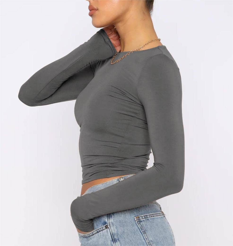 Rosa Clothing - Vente T-shirt – femme - t-shirt basique à manches longues et coupe ajustée pour femmes15