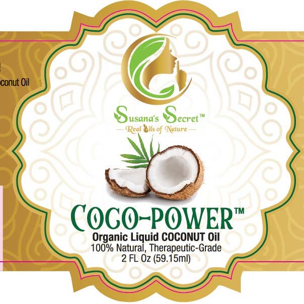 Susana’s Secret - Wholesale Essential oil - "COCO-POWER"- Organic Liquid COCONUT MCT Oil (Heat Pressed)- 100% PURE, Therapeutic- Grade, 2 FL Oz/59.15 ml- Glass bottle w/treatment pump1