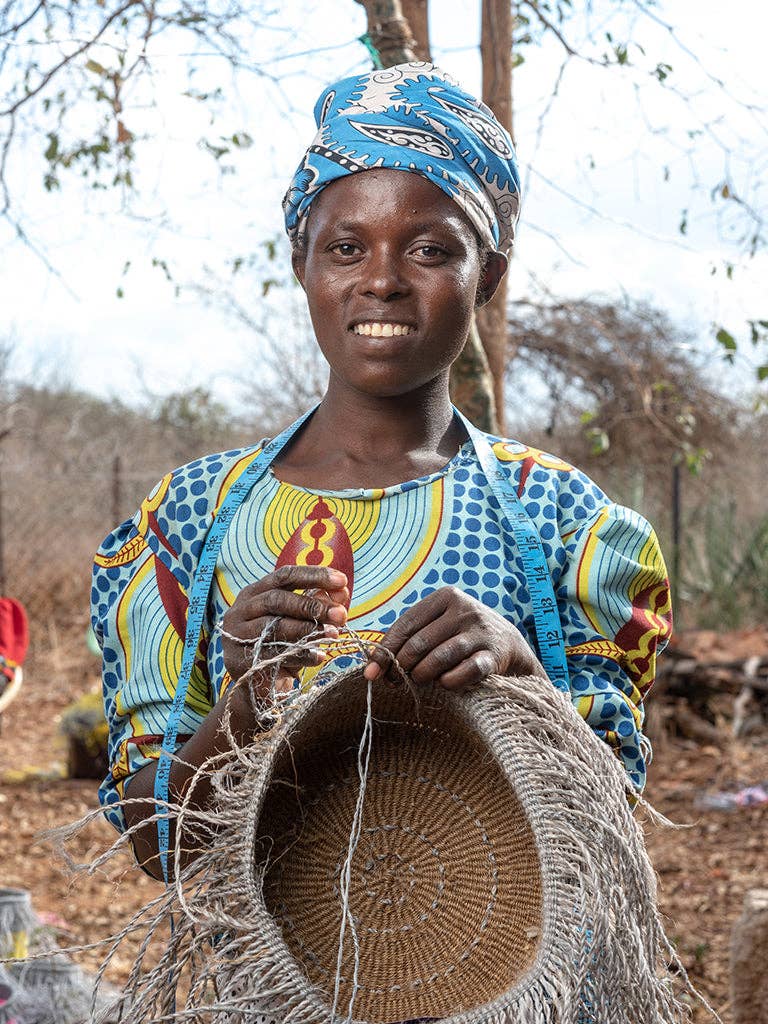 CHALI: Brown & Grey Colour Block Woven Basket | Gift Basket | Bread Basket | Tableware | Trinket Basket for wholesale on Faire8