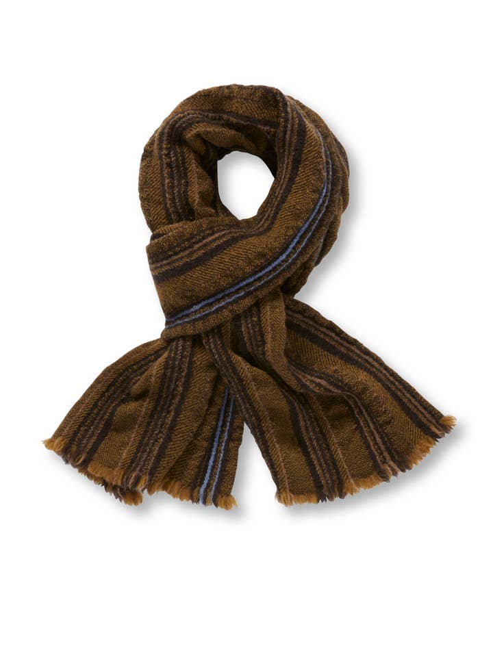 Multi-Striped Wool Scarf (Copper) for wholesale by ON THIS DAY