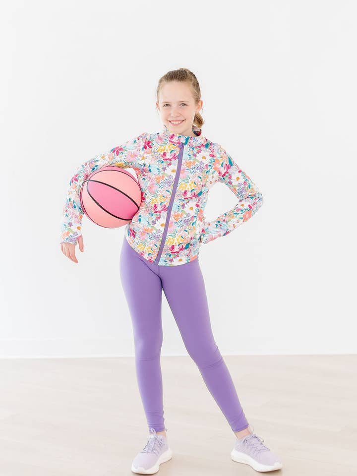 Petal Power Full-Zip Ruffle Active Jacket for wholesale by Mila & Rose