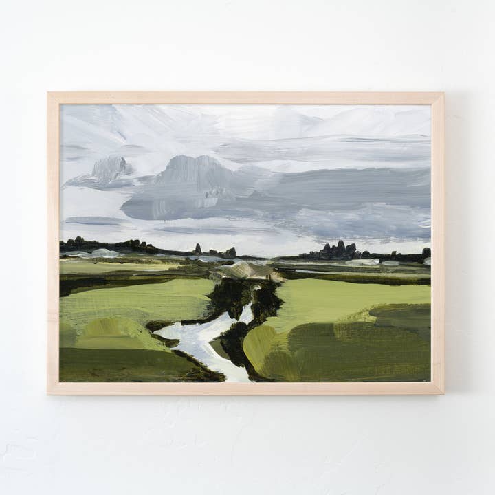 Impresión de Arte del Río en el Campo - Campo Nebuloso para venta al por mayor de Laurie Anne Art