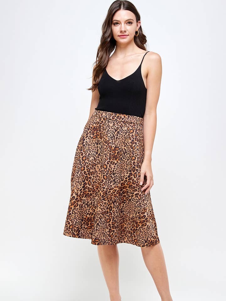 ST# FCL1088SK Animal A-Line skirt for wholesale by OLIVE MAUVE