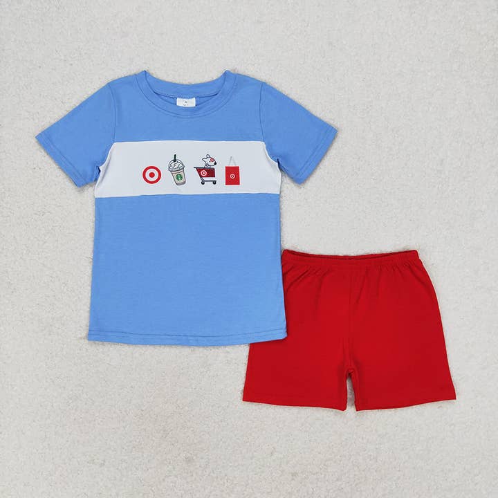 Baby Boys Coffee Cart Short Sleeve Tee Shirts Tops Shorts Clothes Sets for wholesale by Aier Wholesale
