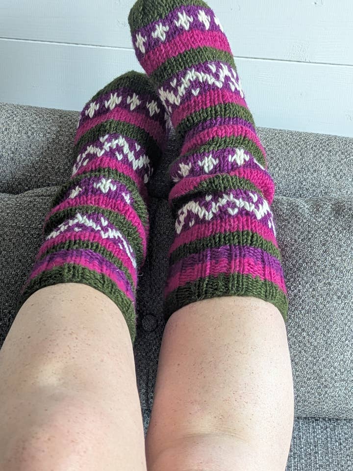 Himalayan Hearth Wool Socks | Nordic Knit | Fleece-Lined for wholesale by Cool Trade Winds