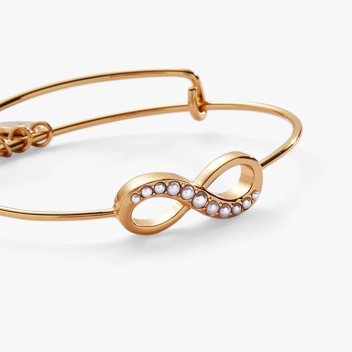 Alex and Ani - Wholesale Bangle Bracelet - Pearl Infinity Inline Bangle