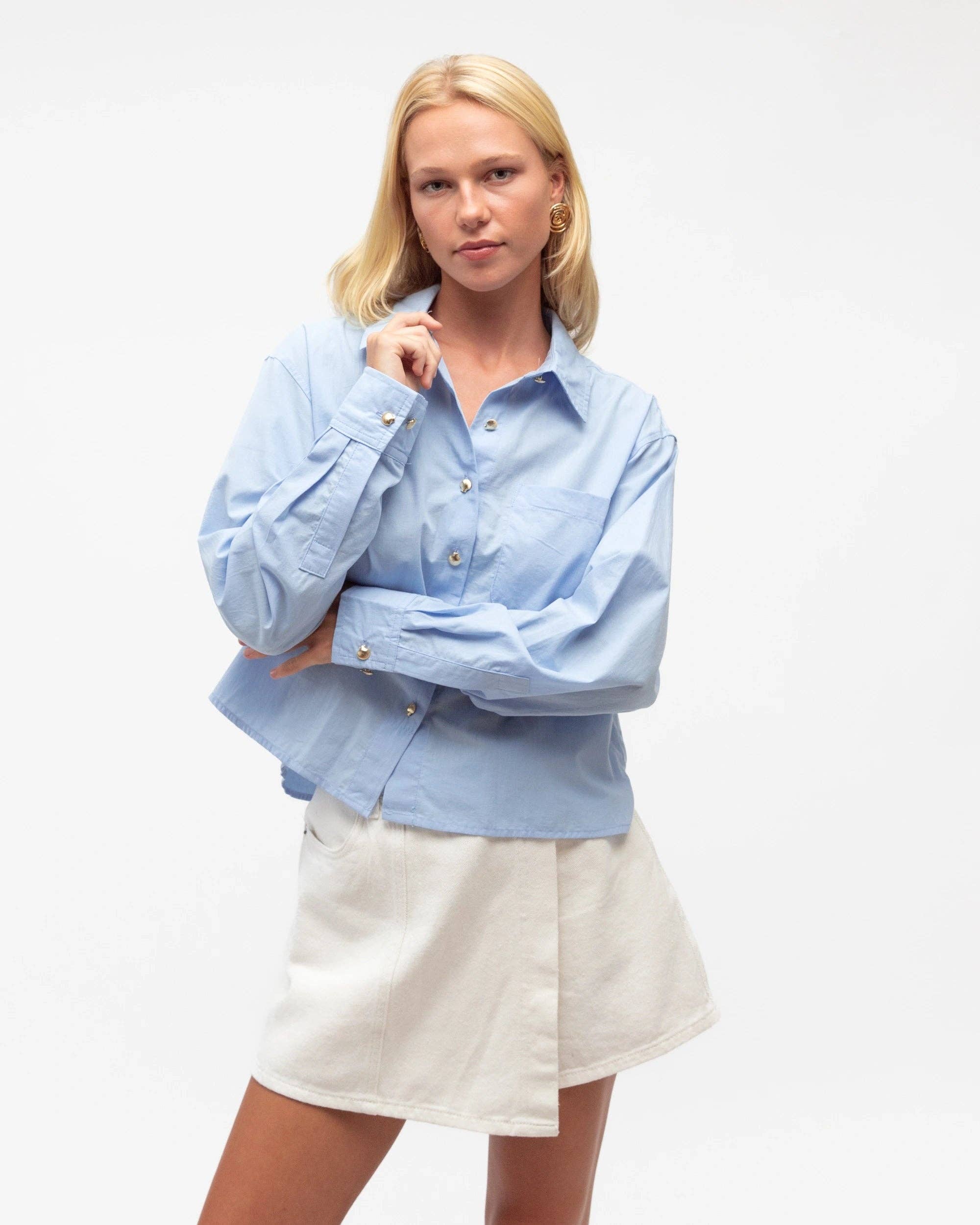 Global Fashion House - Wholesale Button Down Shirt - Women's - BOXY SILHOUETTE SHIRT6