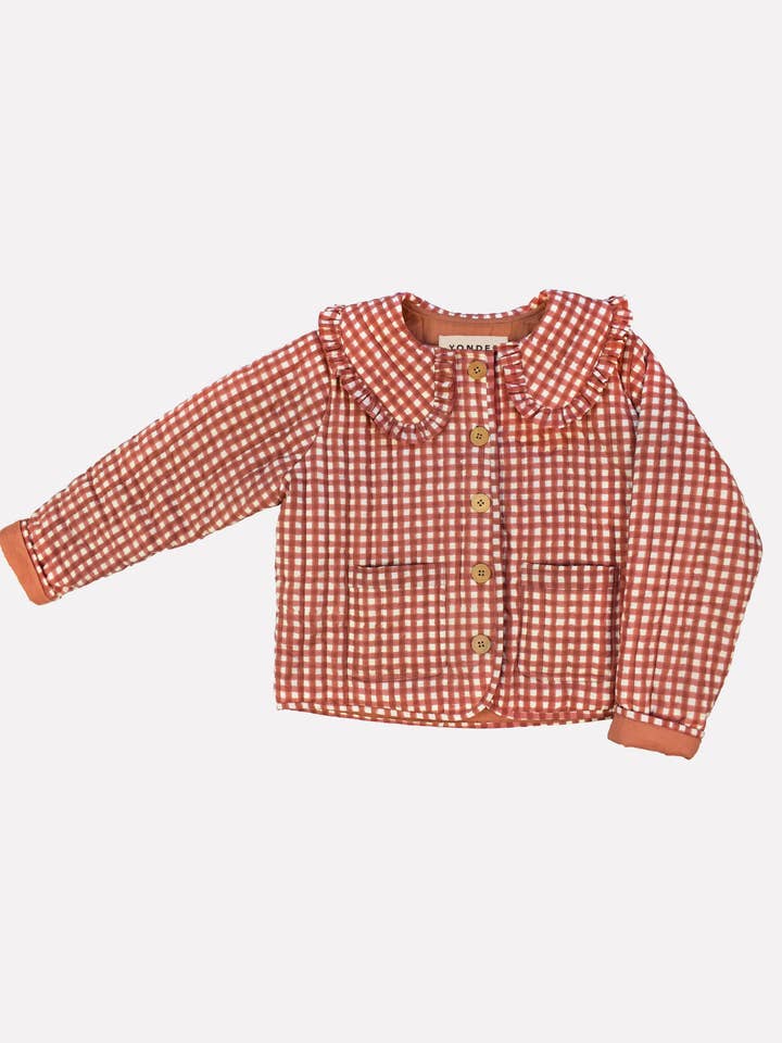 Cotton Quilted Jacket | Gingham | Ginger for wholesale by YONDER.