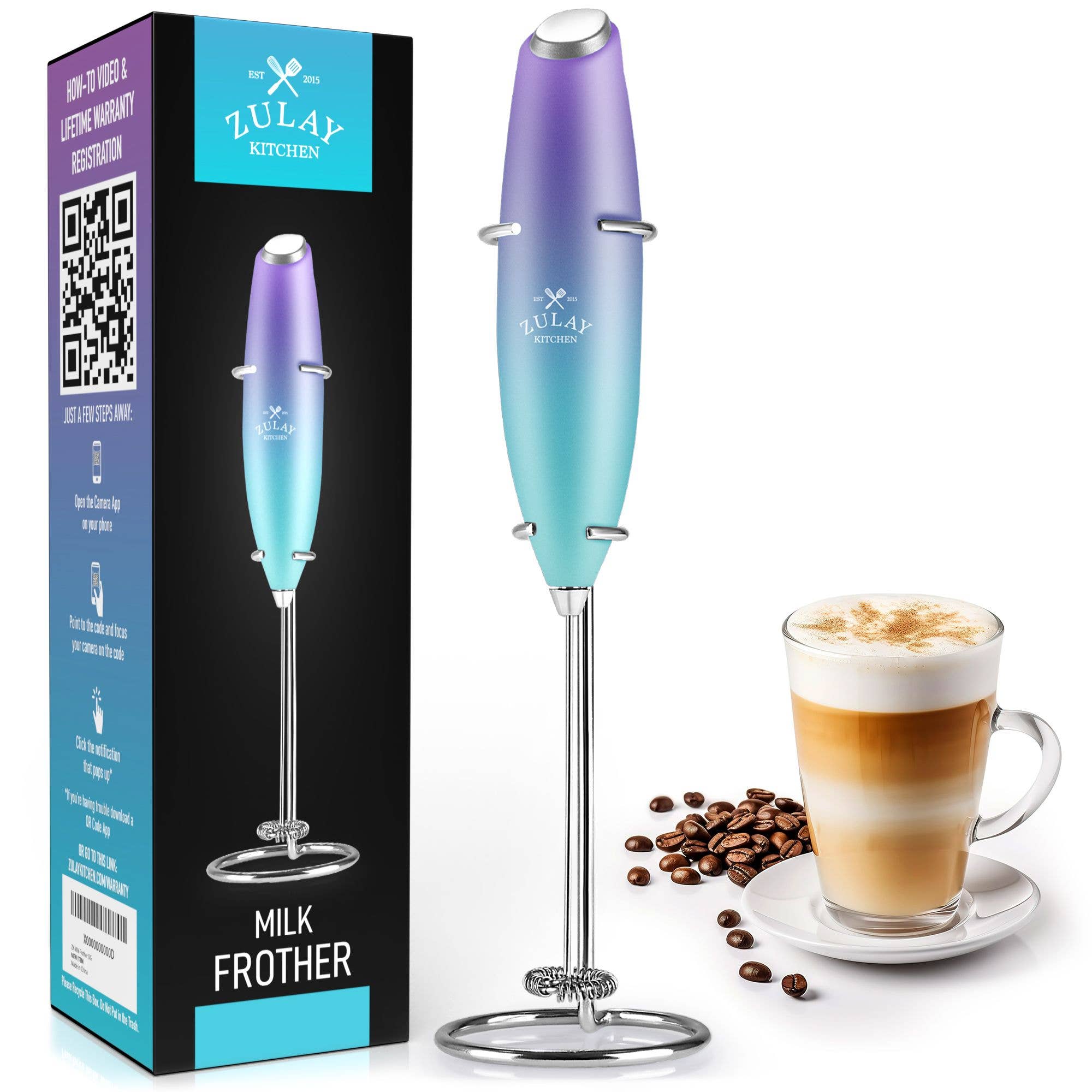 Zulay Kitchen - Wholesale Kitchen Tool/Gadget - Powerful Handheld Milk Frother - With Stand21